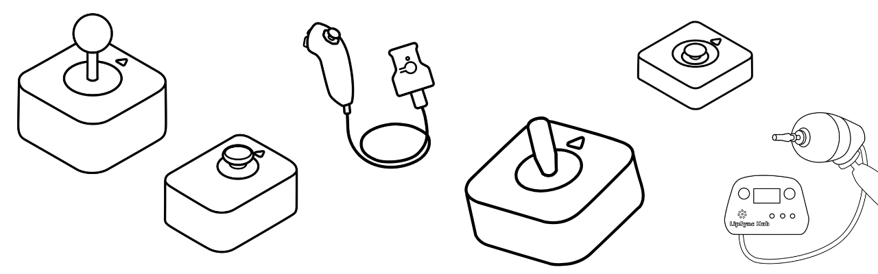 Decorative banner of assistive joystick icons
